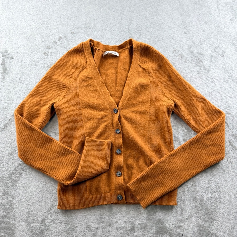 American Eagle Women's Small Button Front Cardigan Sweater Rust Orange